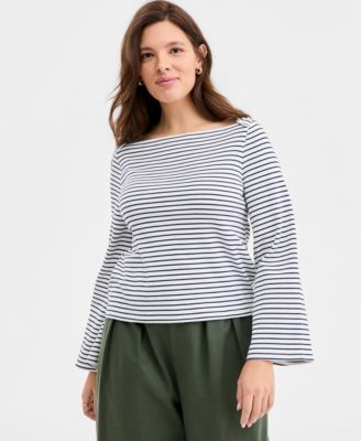 On 34th - Women's Knit Long-Sleeve Boat-Neck Top
