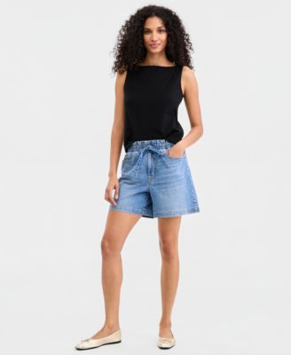 On 34th - Women's High-Rise Paperbag-Waist Jean Shorts