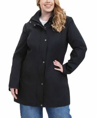 Plus Size Water-Resistant Hooded Anorak Jacket