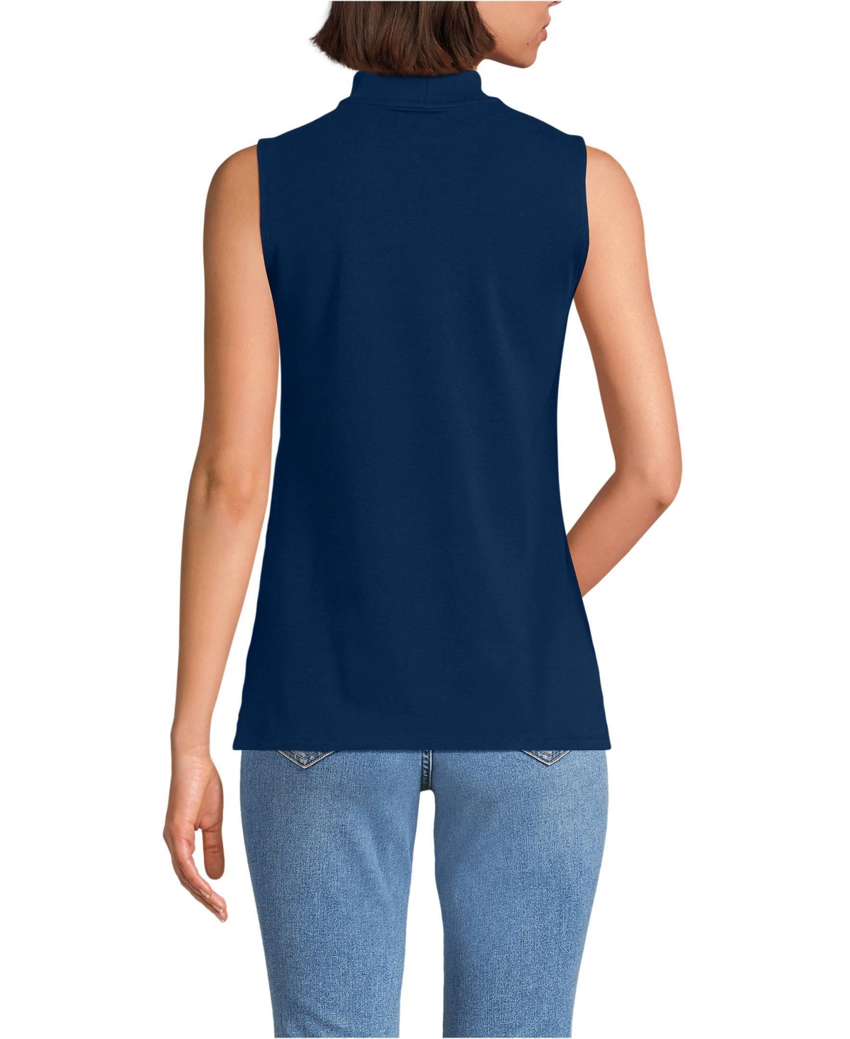Lands' End Women's Sleeveless Polished Essentials Mock Neck Top