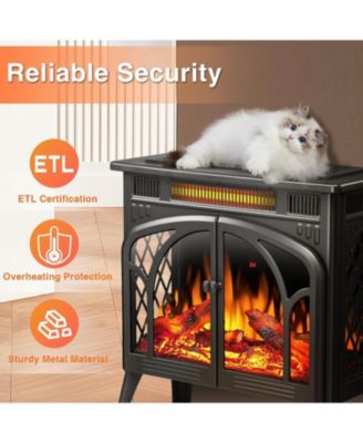 Electric Fireplace ,24" Portable Infrared Fireplace Stove with Multiple 3D Flame, Adjustable Temp & Brightness,Timer 5100BTU