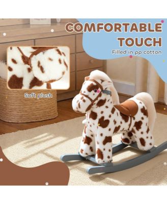 Rocking Horse, Horse Rocker with Rabbit Toy and Realistic Sound