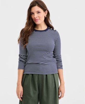 On 34th - Women's Knit Long-Sleeve Button-Shoulder Top