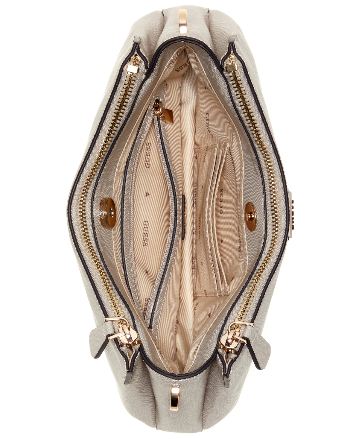 Guess Noelle Ii Small Three Compartment Crossbody In Brown