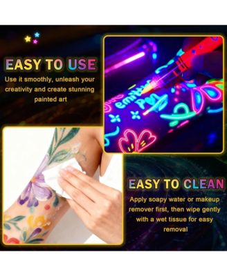 8 Colors Face Paint Markers, Makeup Glowing Face Painting Pens Kit for Adult Festival Glow Party