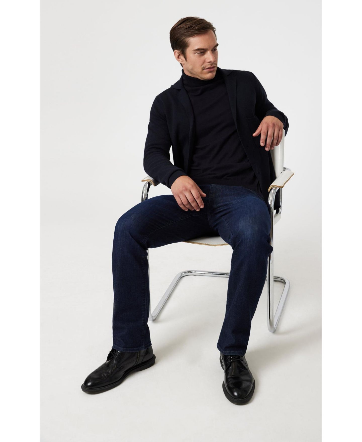 Мужские джинсы Mavi Jeans Mavi Zach Straight Leg In Rinse Austin, цвет: Тёмный синий — фото 6