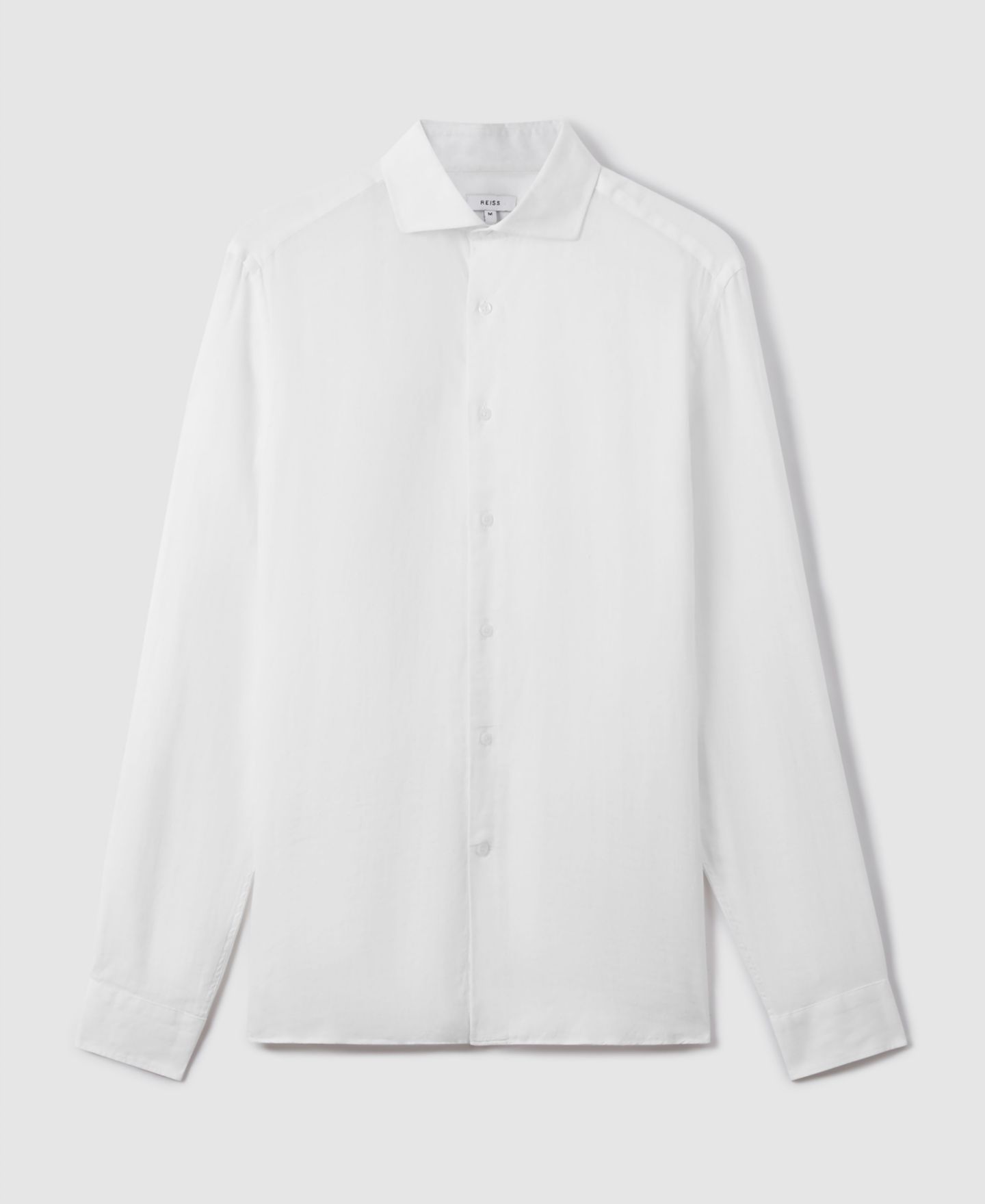 Мужская рубашка REISS Ruban Linen Button-Through, цвет: Белый — фото 2
