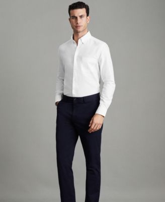 Men's Slim-Fit Button-Down Collar Cotton Oxford Dress Shirt