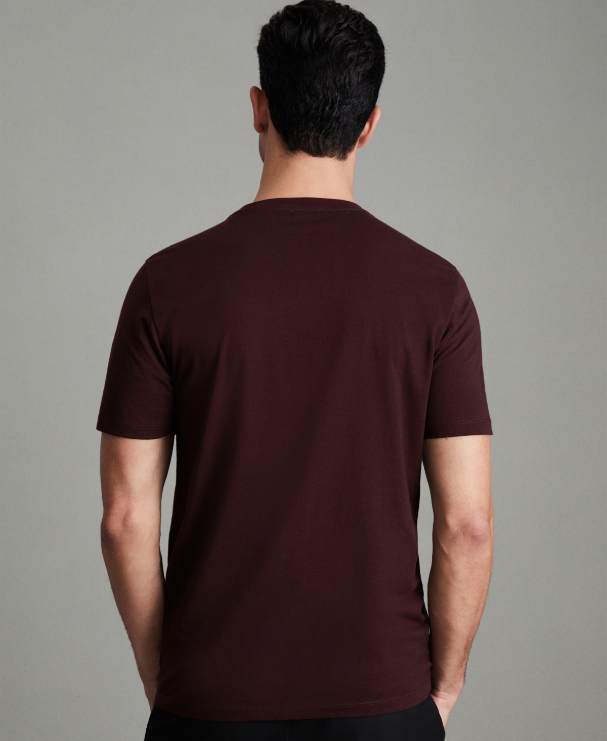 Reiss Men's Cotton Crew Neck T-shirt In Burgundy