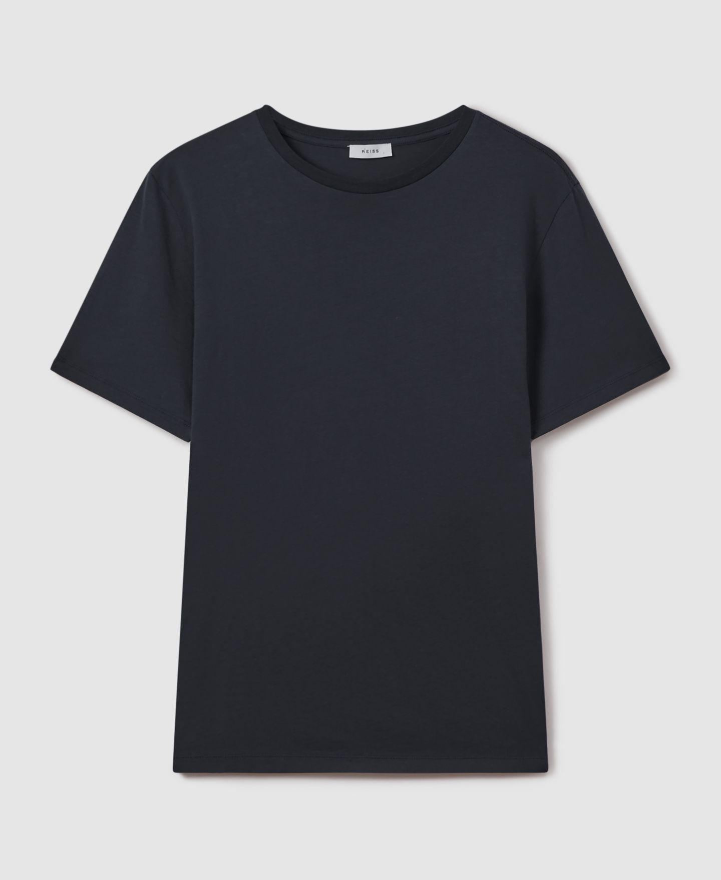 Мужская футболка REISS Bless Cotton-Blend Tailored-Fit, цвет: Синий — фото 5