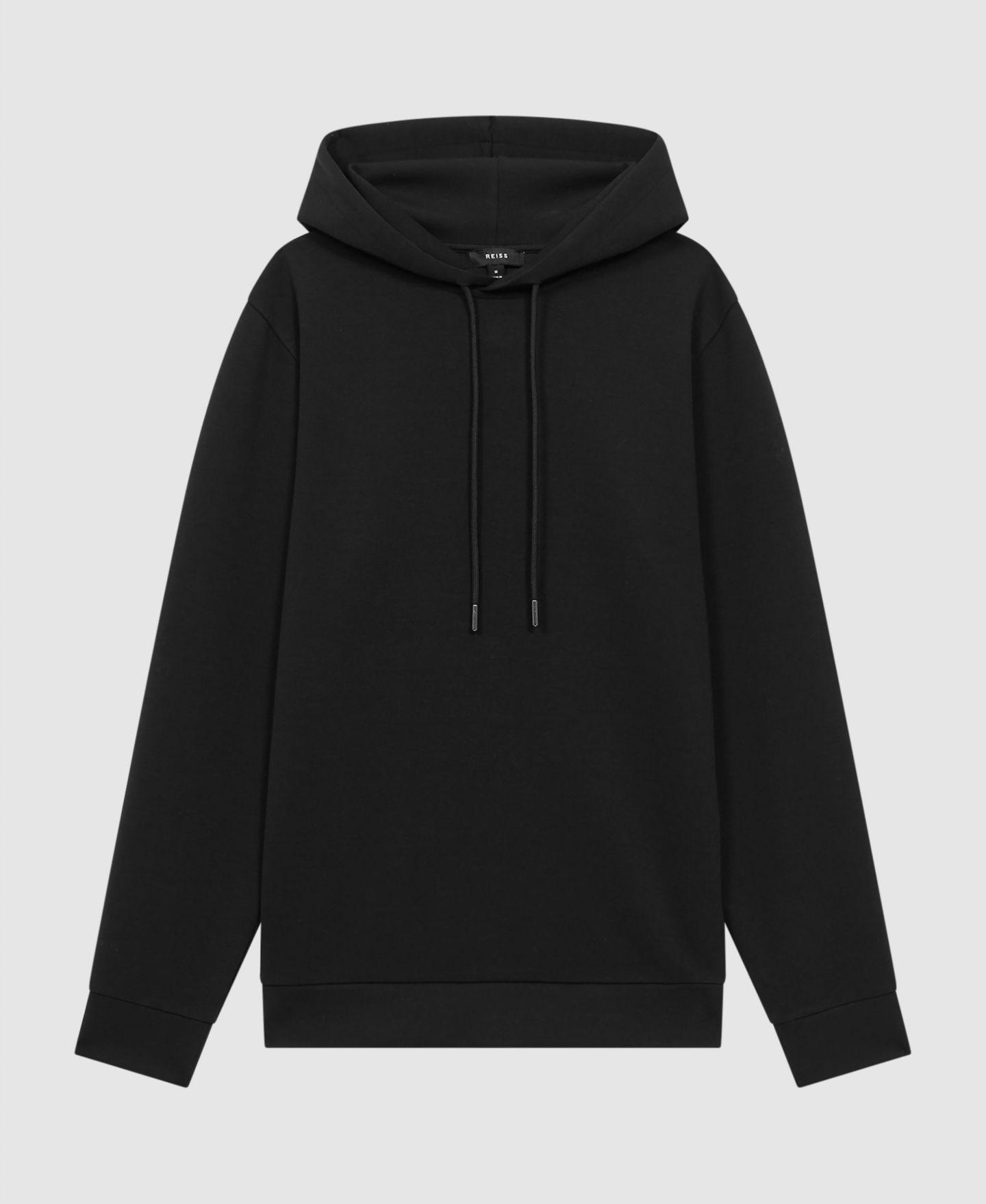 Мужское худи REISS Fabien Interlock Jersey Drawstring, цвет: Чёрный — фото 2