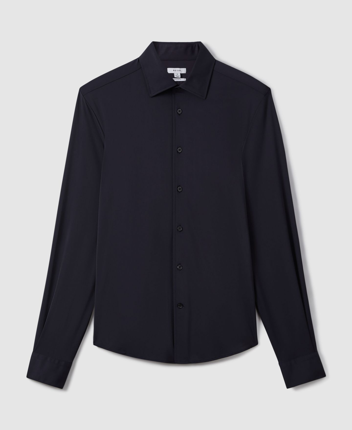 Мужская рубашка REISS Voyager Long-Sleeve Travel Dress Shirt, цвет: Тёмно-синий — фото 2