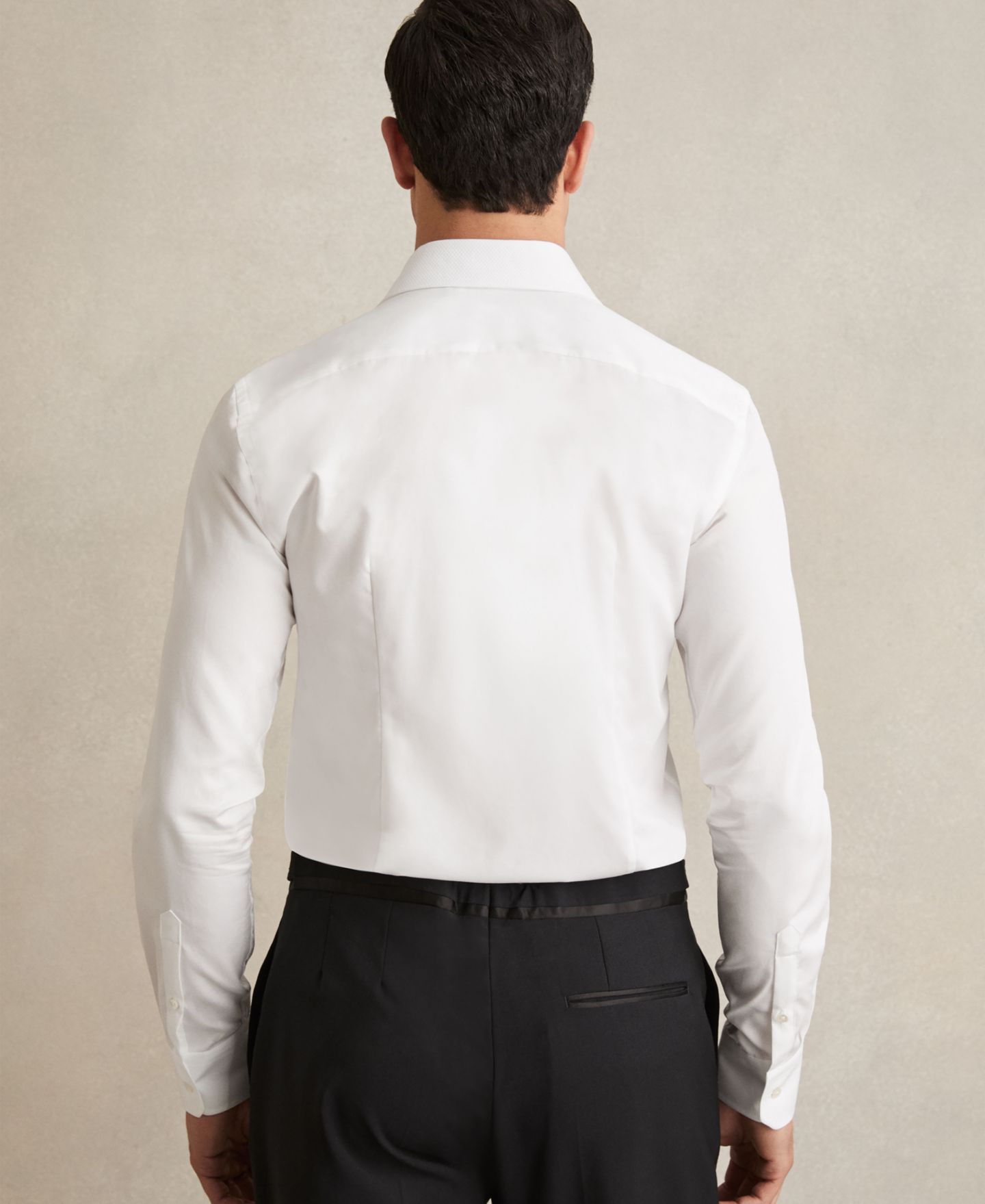 Мужская рубашка REISS Marcel Slim-Fit Cotton Dinner Dress Shirt, цвет: Белый — фото 5