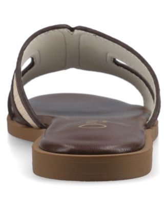 Womens Primah "H" Band Medium and Wide Width Slip On Flat Sandals