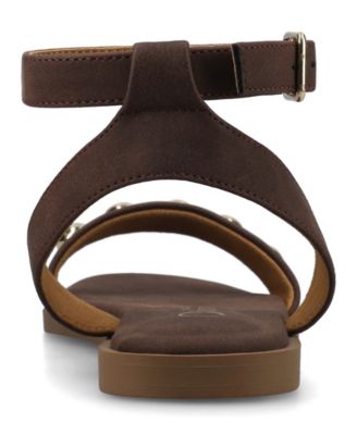 Women's Primrose Studded Ankle Strap Flat Sandals