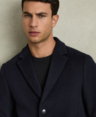 Men's Wool-Blend Single-Breasted Overcoat