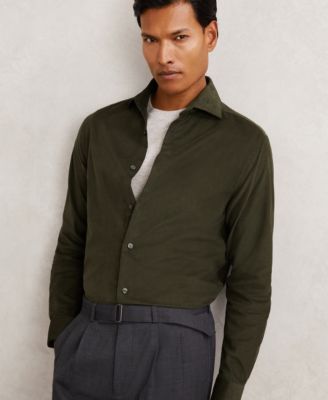 Men's Cotton Corduroy Cutaway-Collar Shirt