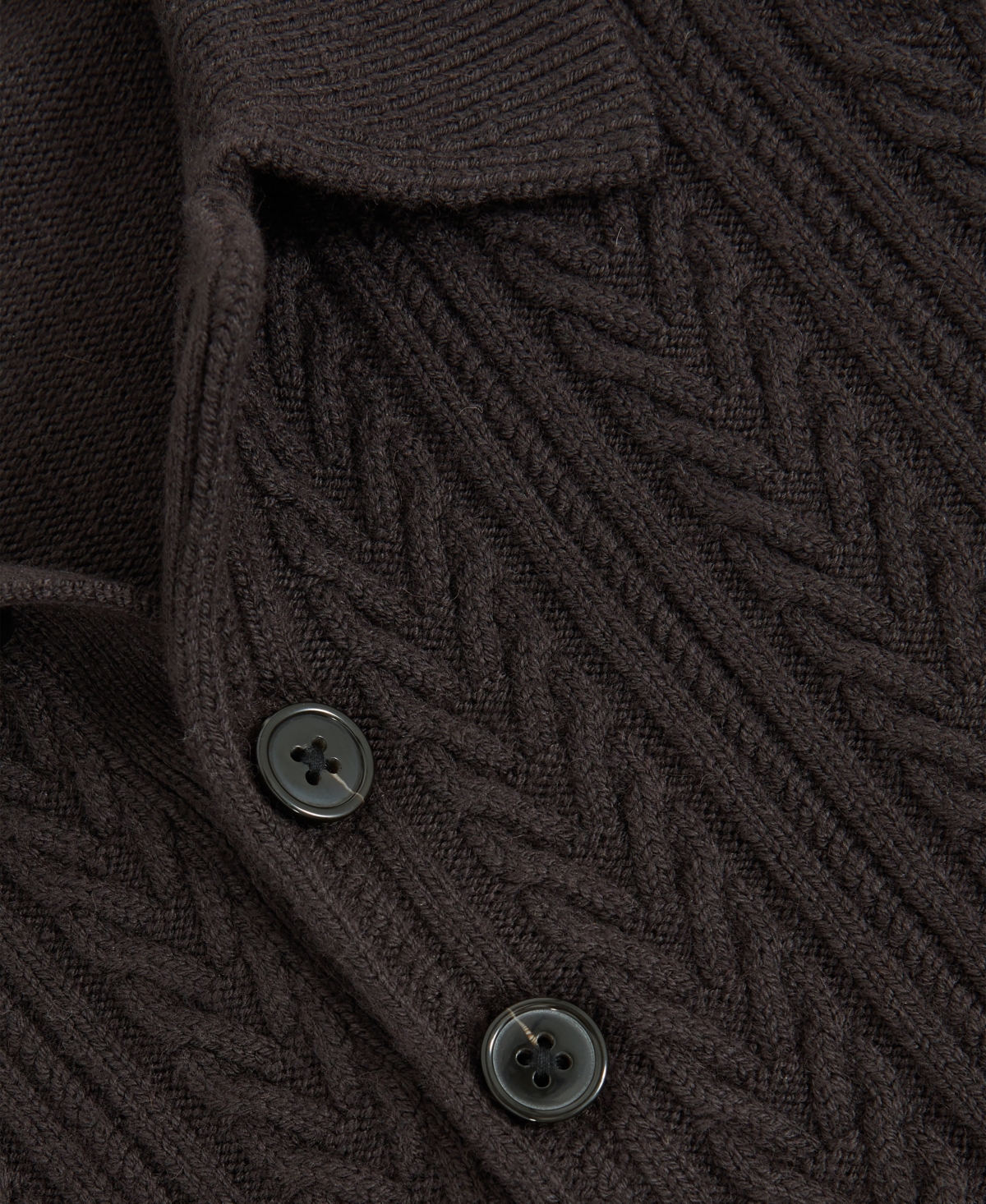 Reiss Chocolate Brown Cable-knit Jumper With Wool In Brown
