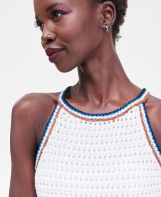 Women's Sleeveless Crochet Striped Sweater Dress, Macy's Exclusive 