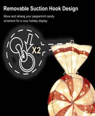 6' Pre-Lit Outdoor Peppermint Candy Pathway Stake Christmas D&eacute;cor