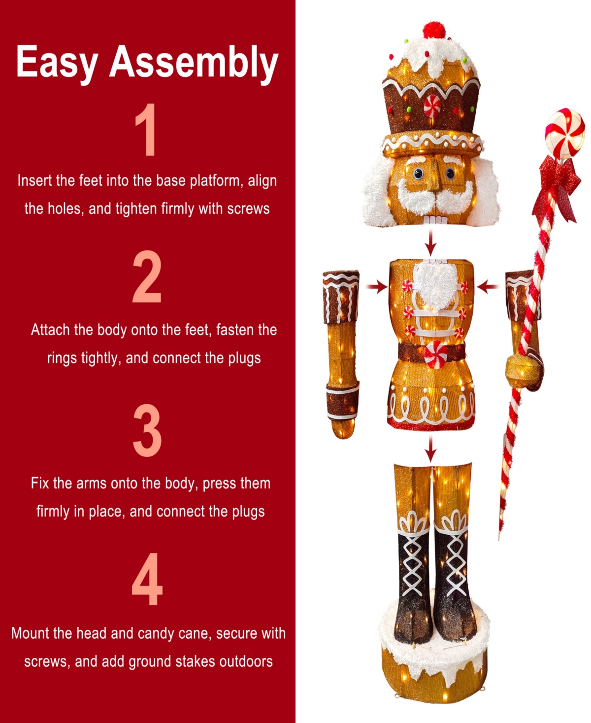 Puleo International 6' Gingerbread Outdoor Christmas Soldier