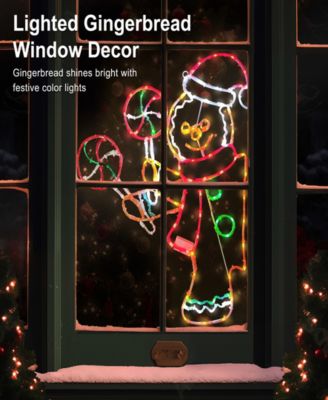 2' Gingerbread Window D&eacute;cor