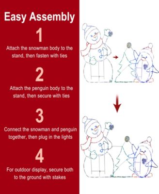 3.5' Snowman with Penguin Outdoor Christmas D&eacute;cor