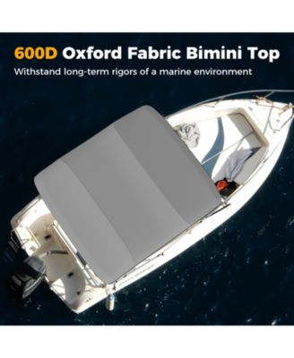 4-Bow Boat Bimini Top Sun Shade Boat Canopy With Storage Boot.