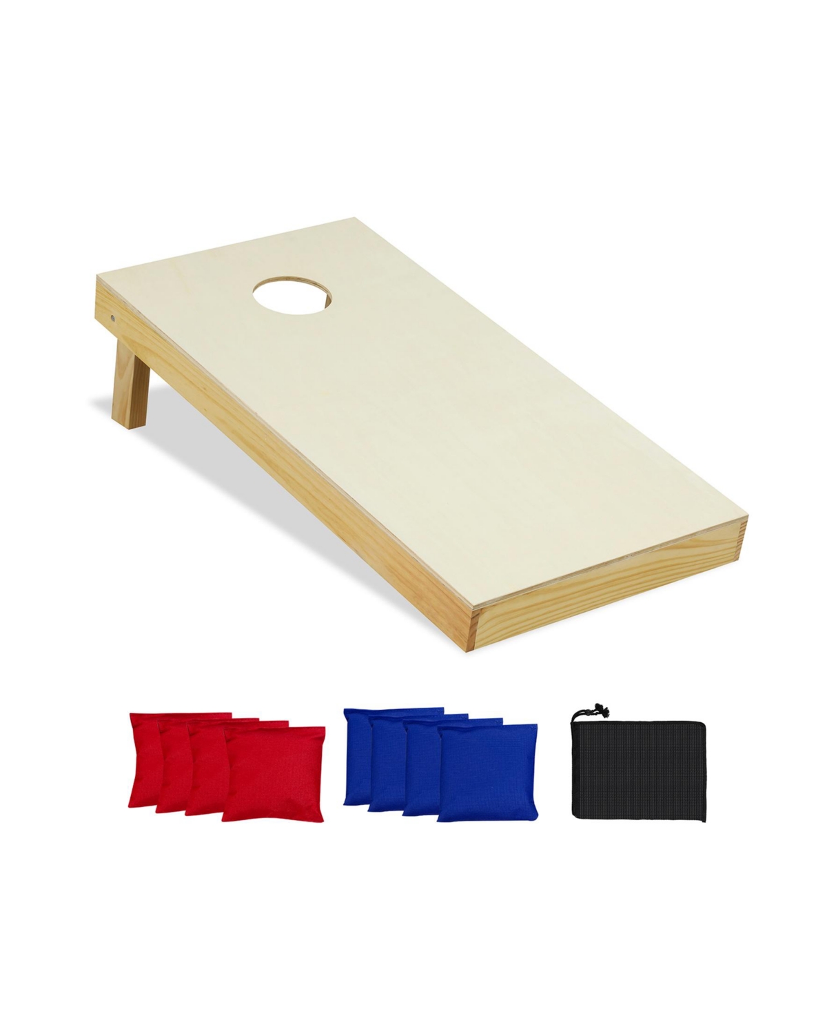 Sugift Solid Wood Cornhole Board Set Portable Corn Hole Game Board Includes 8 Bean Bags-m.