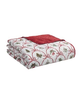 Christmas Bow Microfiber 3-Pc. Quilt Set, King