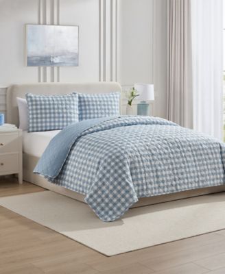 Gingham Microfiber 2-Pc. Quilt Set, Twin