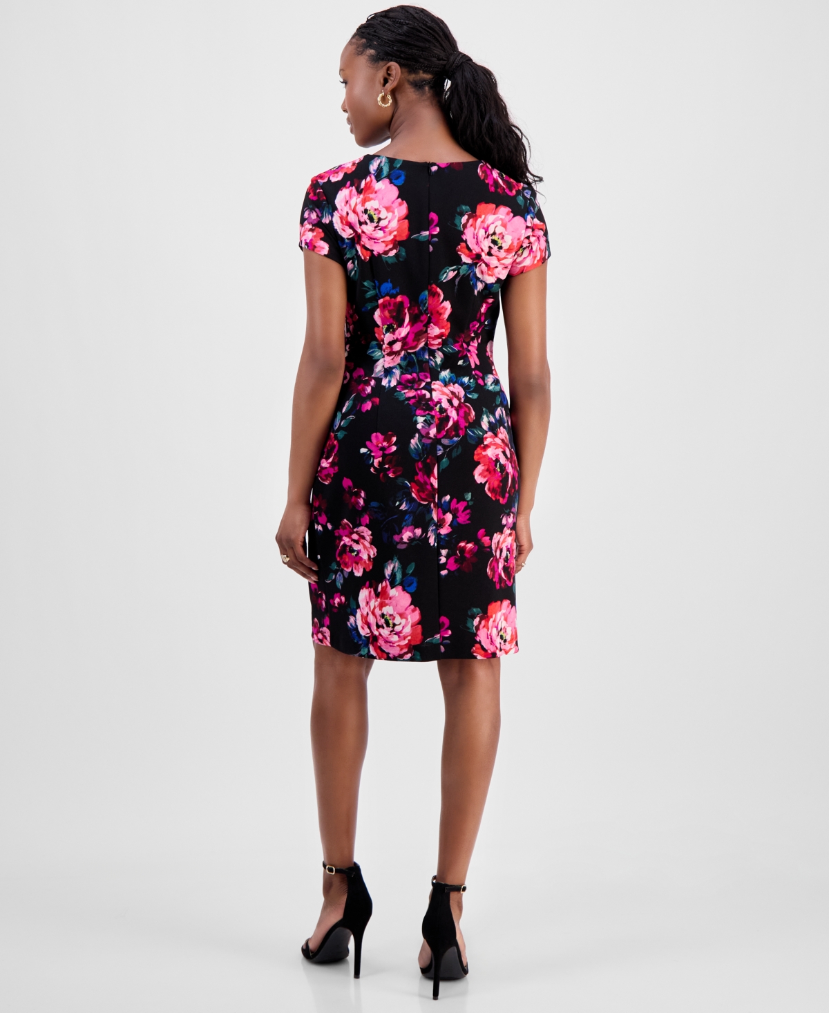 Connected Petite Cutout-Neck Sheath Dress