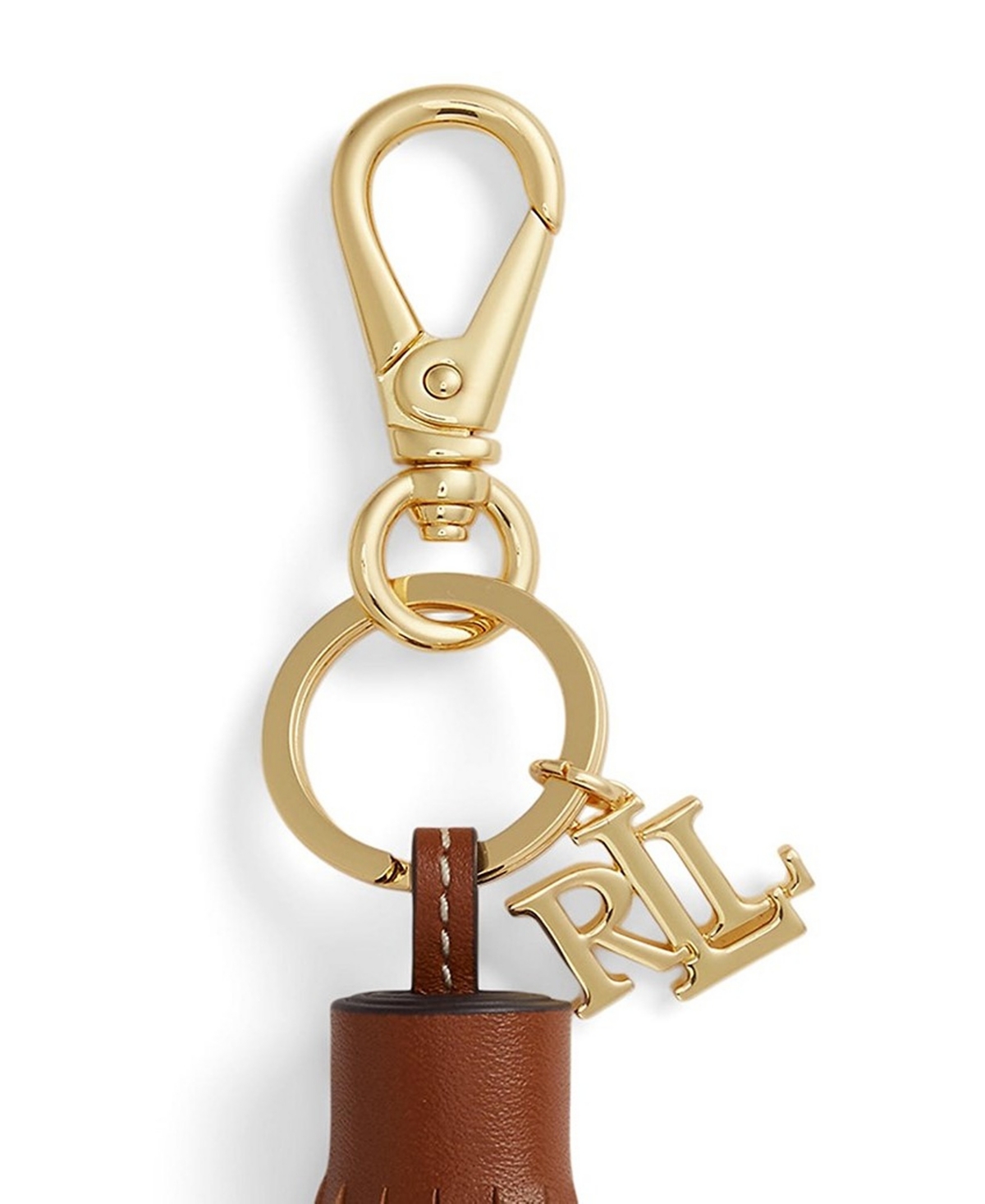 Ralph Lauren Logo Embellishment Leather Charms In Brown