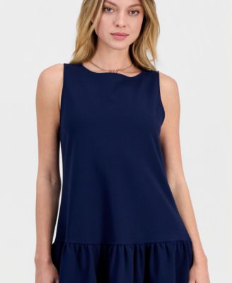 Petite Drop-Waist Sleeveless Dress