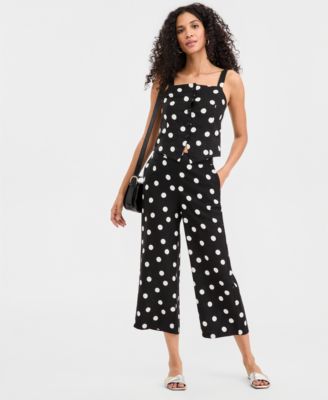 Women's Polka Dot Button-Front Tank, Macy's Exclusive