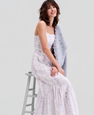 Women's Printed Eyelet Cotton Maxi Dress, Macy's Exclusive