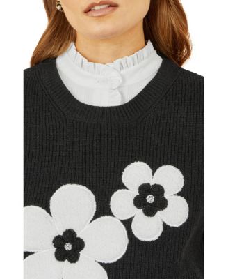 Women's Knitted Floral Sleeveless Sweater Vest