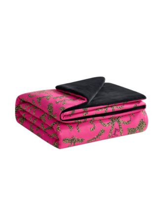 Plush Reversible Cheetah Bows 3-Pc. Comforter Set, Twin/Twin XL