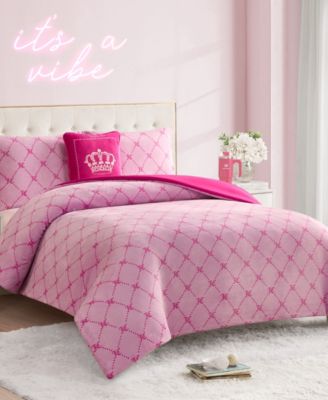 Plush Reversible Trellis Link 4-Pc. Comforter Set, Full/Queen