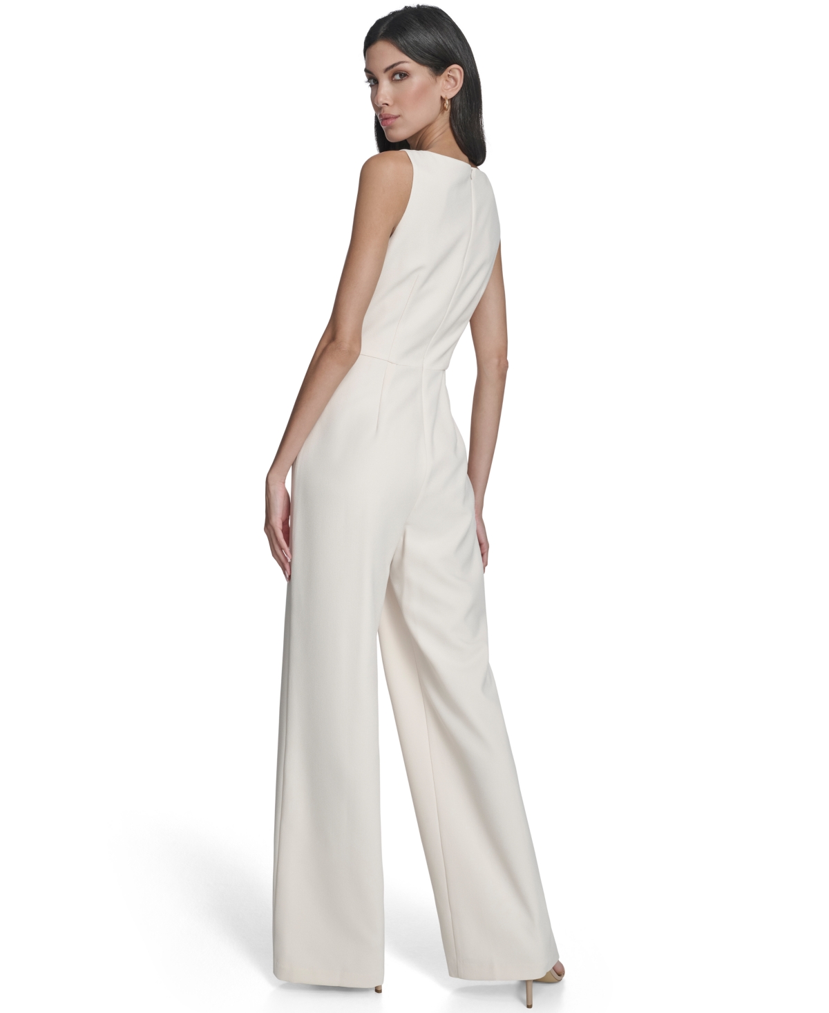 Vince Camuto Women's Signature Stretch Boat Neck Jumpsuit In White
