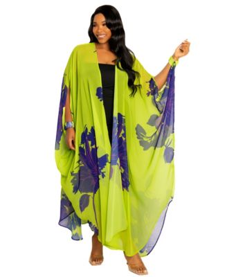 Women's Floral Chiffon Kimono Cover-Ups