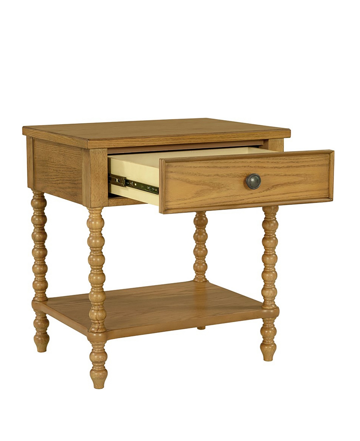 Madison Park Signature 24" Solid Wood Frame Camel Oak Finish Nightstand In Brown