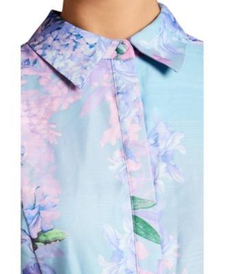 Women's Collared Wide Leg Belted Jumpsuit