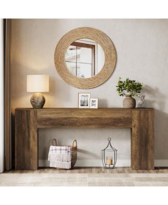 71-Inch Long Console Table for Entryway, Farmhouse Sofa Console Behind Couch, Entry Table