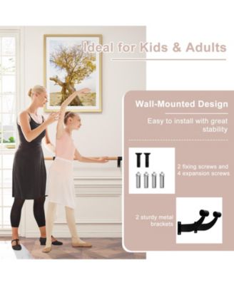 4 Feet Wall-Mounted Ballet Barre for Yoga