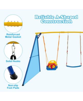 660 LBS Heavy Duty Carbon Steel Swing Frame with 3 Swings