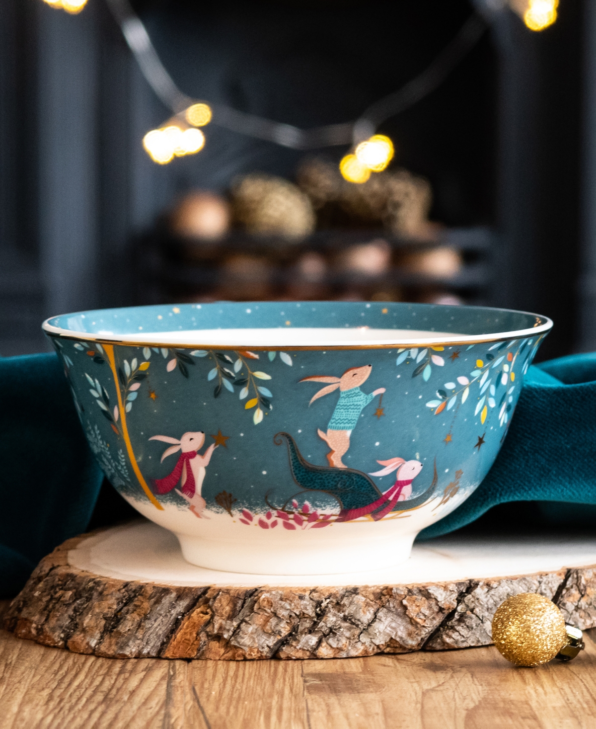 Portmeirion Sara Miller Woodland Tales Rabbit Sleigh Candy Bowl