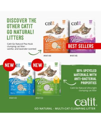 Go Natural! Pea Husk Mix Multi-Cat Clumping Cat Litter, Vanilla, 6.4kg