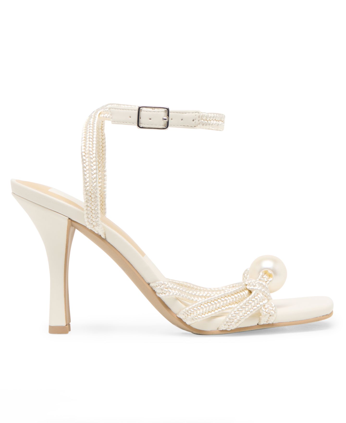 Женские туфли Dolce Vita Helle Imitation Pearl Strappy High Heels, цвет: Насыщенный белый атласный — фото 2