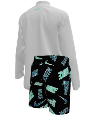 Boys' 4-7 Outline Rash Guard Top and Shorts, 2-Piece Set